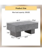 Modern Gray Mdf Coffee Table (43.3"x21.6"x17.2")