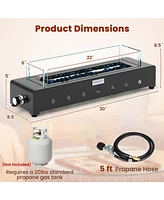 Portable Mini Fireplace with Wind Guard and Stainless Steel Burner