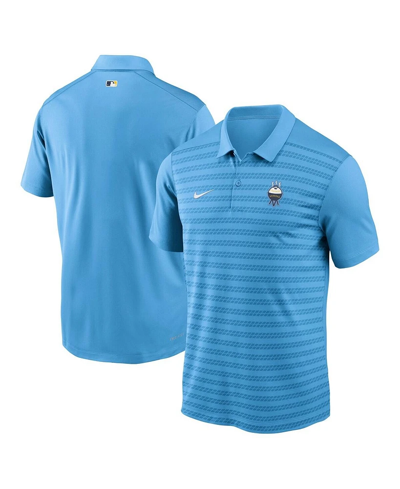 Nike Men's Light Blue Milwaukee Brewers Authentic Collection City Connect Victory Performance Polo Shirt