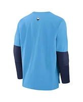 Nike Men's Light Blue Milwaukee Brewers Authentic Collection City Connect Lightweight Player Tri-Blend Performance Long Sleeve T-Shirt