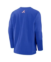 Nike Men's Royal Atlanta Braves Authentic Collection City Connect Lightweight Player Tri-Blend Performance Long Sleeve T-Shirt