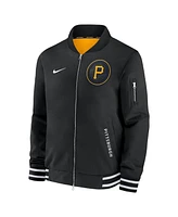 Nike Men's Black Pittsburgh Pirates Authentic Collection City Connect Full-Zip Bomber Jacket