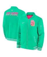 Nike Men's Green San Diego Padres Authentic Collection City Connect Full-Zip Bomber Jacket