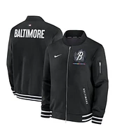 Nike Men's Black Baltimore Orioles Authentic Collection City Connect Full-Zip Bomber Jacket