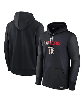 Nike Men's Black Texas Rangers Authentic Collection City Connect Therma Pullover Hoodie