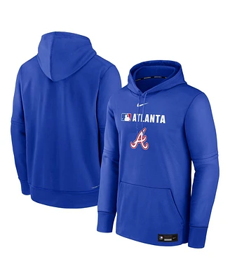 Nike Men's Royal Atlanta Braves Authentic Collection City Connect Therma Pullover Hoodie