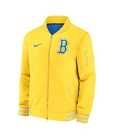 Nike Men's Gold Boston Red Sox Authentic Collection City Connect Full-Zip Bomber Jacket