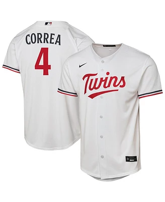Nike Big Boys and Girls Carlos Correa White Minnesota Twins Home Replica Player Jersey