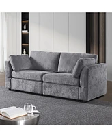 modular sofa whitechenille fabric, simple and grand, the seat and back is very soft. this is also a Knock Down sofa