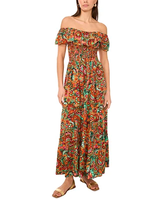 Vince Camuto Women's Off-The-Shoulder Tiered Maxi Dress