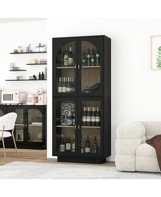 Storage Cabinet with Acrylic Door for Living Room, Dining Room, Study