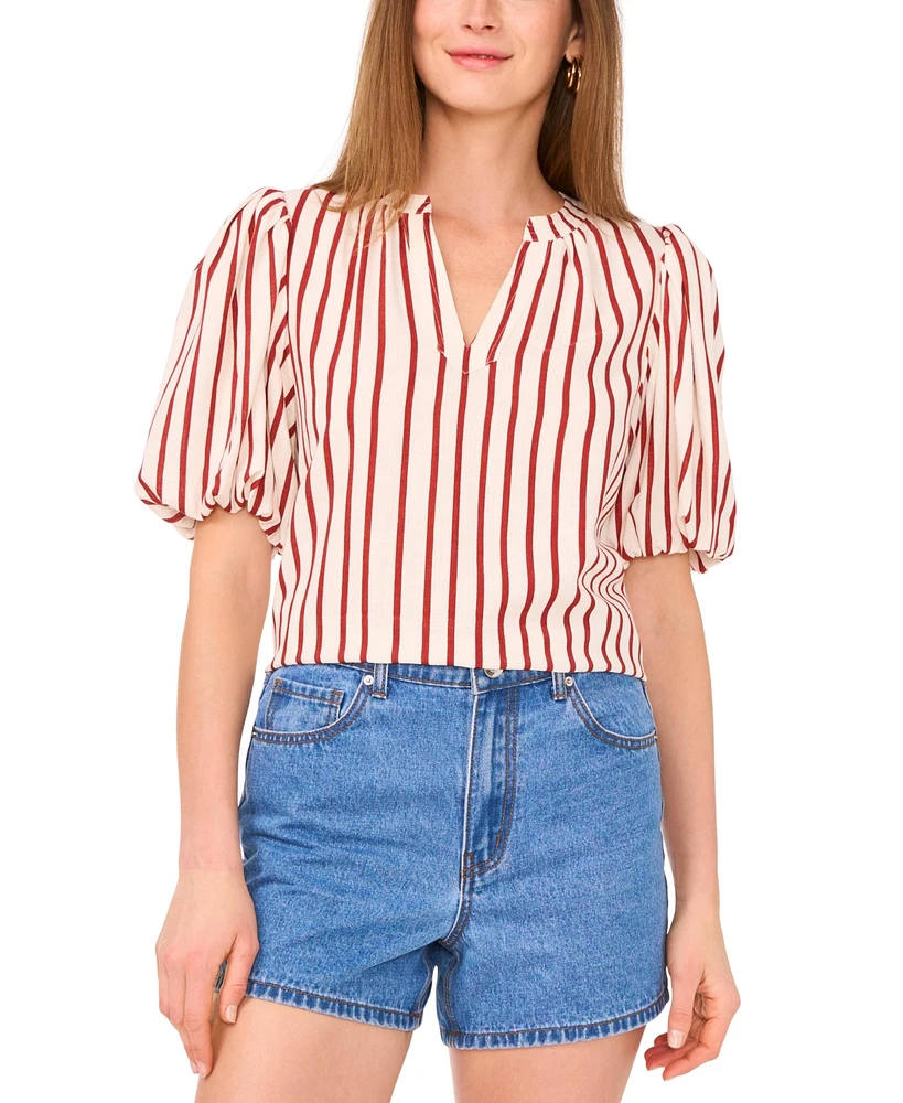 Vince Camuto Women's Puff-Sleeve V-Neck Top