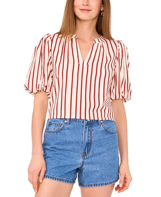 Vince Camuto Women's Puff-Sleeve V-Neck Top