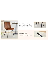 42" Round Wood Dining Set: Table & Brown Tech-Fabric Chairs