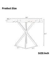 Mid-Century Modern Square Dining Table for 4-6