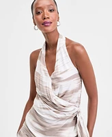I.n.c. International Concepts Women's Printed Wrap Top, Exclusively at Macy's