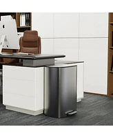 13 Gallon 50L Kitchen Foot Pedal Operated Soft Close Trash Can - Stainless Steel Ellipse Bustbin