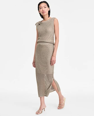 I.n.c. International Concepts Women's Metallic-Knit Skirt, Exclusively at Macy's