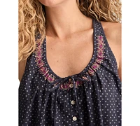 Lucky Brand Women's Cotton Embroidered Swing Tank Top