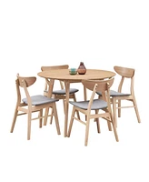 42" Round Dining Table: Modern Wood Table for 4