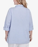 Alfred Dunner Plus Striped Butterfly Top