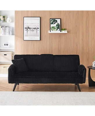 Minimalist style, straight-line corduroy sofa suitable for sitting and lying in the living room and bedroom