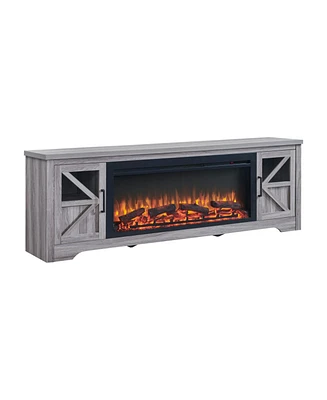 75" Fireplace Tv Stand for TVs up to 80",with 44" Electric Fireplace