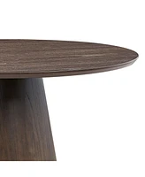 47" Round Brown Dining Table - Modern Style
