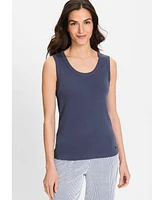 Olsen Women's Round Neck Sleeveless Shell