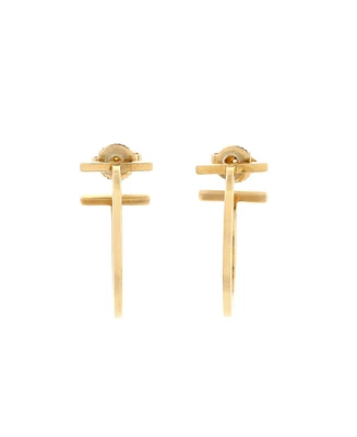 Pre-Owned Tiffany & Co. Medium T Wire Hoop Earrings 18K Gold