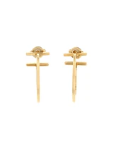 Pre-Owned Tiffany & Co. Medium T Wire Hoop Earrings 18K Gold