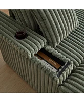 Comfy 3-Seater Corduroy Sofa with Storage Spaces
