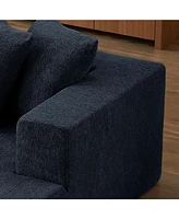 Chenille U-Shaped Sectional Sofa Set,Minimalist Style Modular Sectional Sofa