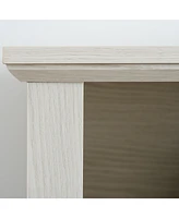 Embossed Tv Stand with Open and Closed Storage, Sliding Door, 58.27"W