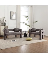 Modern Chenille Loveseat: Comfy 2-Seater Sofa for Living and Leisure (Gray)
