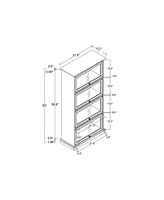 4-Tier Glass Display Cabinet with Flip-Up Doors: Collectors Showcase