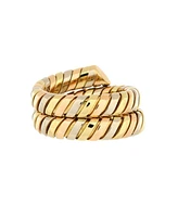 Pre-Owned Bvlgari Tubogas Double Wrap Ring 18K Tricolor Gold