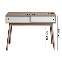 Modern Writing Desk with Ample Workspace, Storage, and Stylish Design