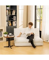 Large Folding Matress Sofa Bean Bag Bed, Foam Filling Folding Matress Sofa, Includes Removable and Machine Washable Cover, Soft Premium Faux Fur