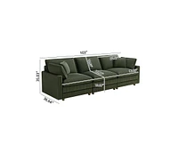 Modular Sectional Sofa, Deep Seat, 4 Pillows, Modern L-Shape