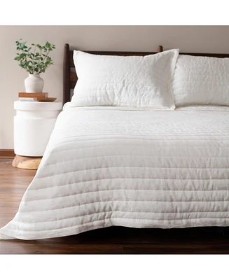French Linen Channel Stitch Quilt & Sham Set