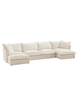 Slipcovered U-Shape Sectional Sofa: Wide, Deep, & Cozy