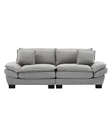 Corduroy Sofa Sleeper: Comfy, Deep-Seat Couch with Pillows
