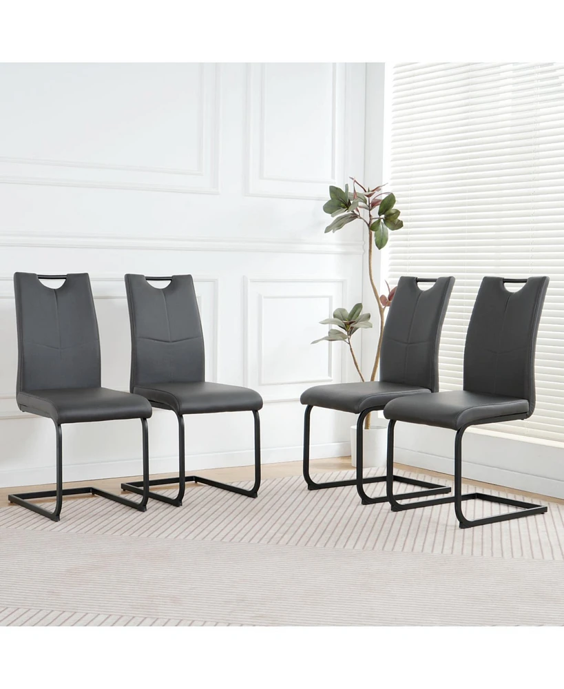 Modern Upholstered Charcoal Dining Chair (Set of 4)