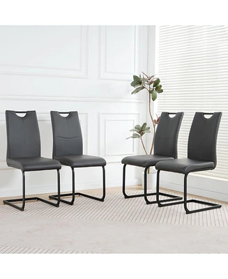 Modern Upholstered Charcoal Dining Chair (Set of 4)