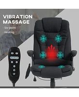 6 Point Vibrating Massage Office Chair with Lumbar Heat Black