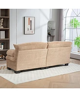 Khaki Chenille Sectional Sofa Sleeper