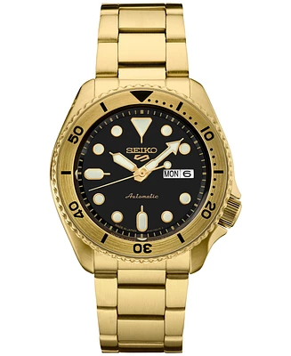Seiko Men's Automatic 5 Sports Gold-Tone Stainless Steel Bracelet Watch 43mm