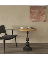 Retro Wooden End Table, Accent Coffee Table, Small Round Side Table