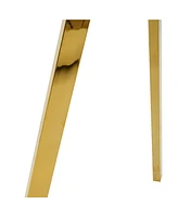 Green Velvet Bar Chairs with Glass Top and Gold Legs (Set of 3)